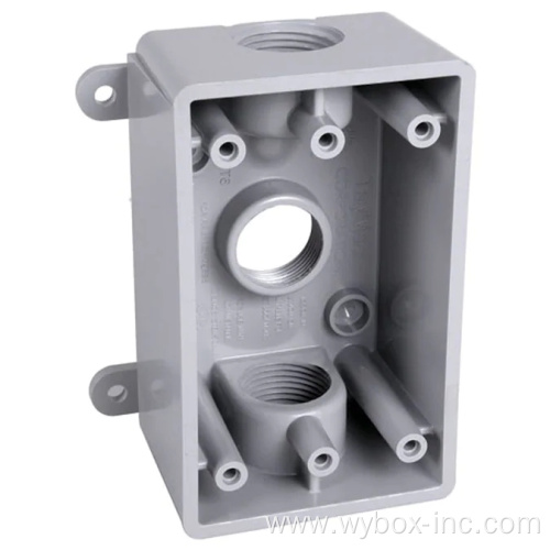 Single-Gang Weatherproof Gray Threaded Outlets Hubbell-Bell PSB37550GY 1-Gang Gray Non-Metallic Weatherproof Box